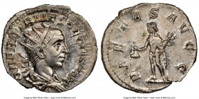 Herennius Etruscus (AD 251). AR antoninianus (22mm, 3.47 gm, 1h). NGC MS 4/5 - 4/5. Rome, AD 250-251(?). Q HER ETR MES DECIVS NOB C, radiate, draped b...