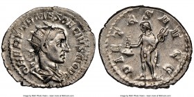 Herennius Etruscus (AD 251). AR antoninianus (24mm, 3.58 gm, 11h). NGC Choice AU 5/5 - 4/5. Rome, AD 250-251(?). Q HER ETR MES DECIVS NOB C, radiate, ...