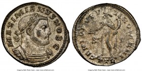 Galerius (AD 305-311). BI follis or nummus (28mm, 9.78 gm, 5h). NGC MS 4/5 - 4/5, Silvering. Trier, 1st officina, AD 303-305. MAXIMIANVS NOBIL C, laur...