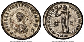 Licinius II (AD 317-324). BI follis reduced nummus (19mm, 3.75 gm, 5h). NGC MS 5/5 - 5/5, Silvering. Cyzicus, 6th officina. AD 317-320. D N VAL LICIN ...