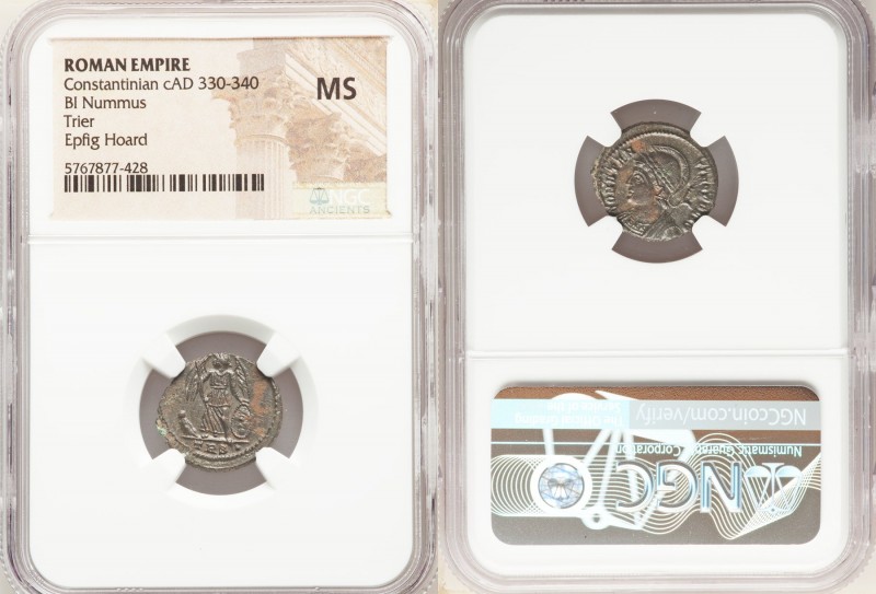 Constantinople Commemorative (ca. AD 330-340). AE3 or BI nummus (17mm, 6h). NGC ...