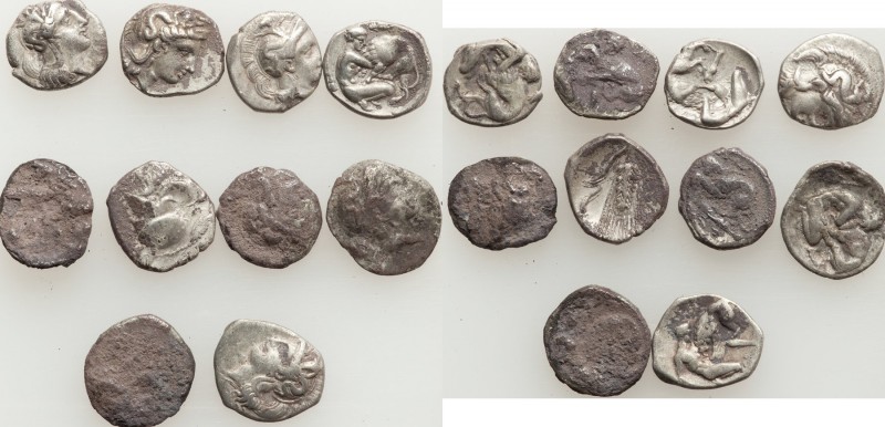 ANCIENT LOTS. Greek. Lucania. Ca. 5th-3rd centuries BC. Lot of ten (10) AR diobo...