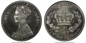 Victoria copper-nickel Proof Piefort INA Retro Issue "Gothic" Crown (5 Shillings) 1851-Dated PR67 Cameo PCGS, KM-X Unl. Sydney - New South Wales issue...