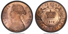 Newfoundland. Victoria Cent 1872-H MS65 Red and Brown PCGS, Heaton mint, KM1. Featuring bold cupric luster without a singularly significant mark of no...