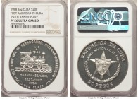 Republic Proof 20 Pesos 1988 PR66 Ultra Cameo NGC, KM232. Mintage: 1,000. Issued for the 150th Anniversary - First Railroad in Cuba. 

HID0980124201...