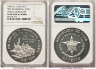 Republic Proof 20 Pesos 1988 PR64 Ultra Cameo NGC, KM233. Mintage: 1,000. 140th Anniversary - First Railroad in Spain. 

HID09801242017

© 2020 He...