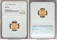 Republic gold 2 Pesos 1916 MS63 NGC, KM17. Olive toned satin surfaces. AGW 0.0967 oz. 

HID09801242017

© 2020 Heritage Auctions | All Rights Rese...