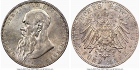 Saxe-Meiningen. Georg II 5 Mark 1908-D MS63 NGC, Munich mint, KM201. Full mint bloom radiates beneath a cloak of light tan-gray toning.

HID09801242...