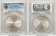 Weimar Republic "Zeppelin" 5 Mark 1930-A MS65 PCGS, Berlin mint, KM68, J-343. 

HID09801242017

© 2020 Heritage Auctions | All Rights Reserved