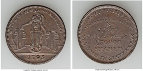 Pair of Uncertified Conder Tokens, 1) Middlesex. Richardson's copper 1/2 Penny Token 1795 - AU, D&H-468. 31mm. 10.86gm. 2) Warwickshire. Lutwyche's co...