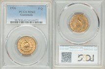 Republic gold 5 Quetzales 1926-(P) MS62 PCGS, Philadelphia mint, KM244, Fr-50. AGW 0.2419 oz.

HID09801242017

© 2020 Heritage Auctions | All Righ...