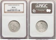 Leopold I 6 Kreuzer 1699-KB MS66 NGC, Kremnitz mint, KM164. Virtually pristine with hardly a distracting mark to be found. 

HID09801242017

© 202...