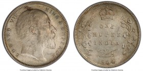 British India. Edward VII Rupee 1904-(c) MS64 PCGS, Calcutta mint, KM508, S&W-7.23, Prid-190. Olive gray toning, well struck. 

HID09801242017

© ...
