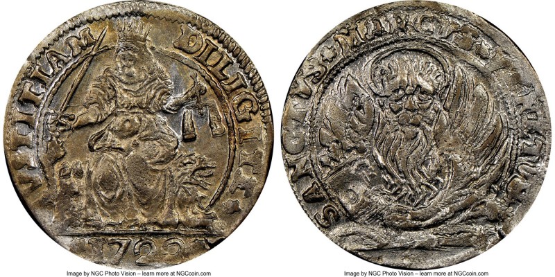 Venice. Anonymous Lirazza (30 Soldi) 1722 MS62 NGC, KM506. 7.42gm. Very rare qua...