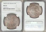 Republic 8 Reales 1885 Pi-MH MS64 NGC, San Luis Potosi mint, KM377.12, DP-Pi74. The second highest certification awarded for the date-mint combination...