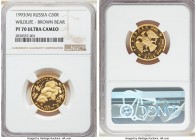 Russian Federation gold Proof "Wildlife - Brown Bear" 50 Roubles 1993-(M) PR70 Ultra Cameo NGC, KM-Y411. Mintage: 1,480. AGW 0.2499 oz. 

HID0980124...