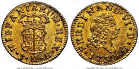 Ferdinand VI gold 1/2 Escudo 1758 M-JB MS64+ NGC, Madrid mint, KM378. 

HID09801242017

© 2020 Heritage Auctions | All Rights Reserved