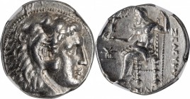 SYRIA. Seleukid Kingdom. Seleukos I Nikator, 312-281 B.C. AR Tetradrachm (17.08 gms), Seleukeia on the Tigris I Mint, ca. 300-281 B.C. NGC Ch EF, Stri...