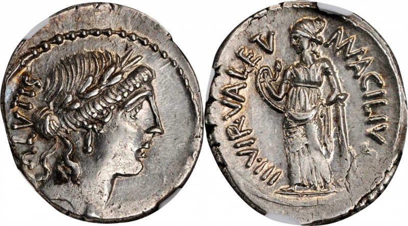 ROMAN REPUBLIC. Man. Acilius Glabrio. AR Denarius (3.76 gms), Rome Mint, 49 B.C....