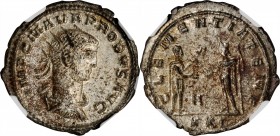 PROBUS, A.D. 276-282. BI Antoninianus (3.76 gms), Siscia Mint, 1st Officina, A.D. 280-281. NGC MS, Strike: 5/5 Surface: 4/5. Silvering.
RIC-644. Obve...