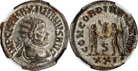 MAXIMIAN, A.D. 286-310. BI Antoninianus (3.68 gms), Antioch Mint, 6th Officina, ca. A.D. 293. NGC MS, Strike: 5/5 Surface: 4/5. Silvering.
RIC-607 co...