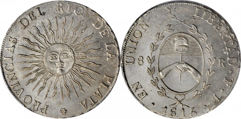 ARGENTINA. Rio de la Plata. 8 Reales, 1815-PTS F. Potosi Mint. PCGS MS-63 Gold S...