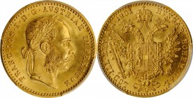 AUSTRIA. Ducat, 1901. Vienna Mint. Franz Joseph I. PCGS MS-66 Gold Shield.
Fr-493; KM-2267. About as alluring as one will find, this stunning Gem off...