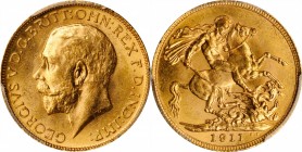 CANADA. Sovereign, 1911-C. Ottawa Mint. PCGS MS-63 Gold Shield.
S-3997; Fr-2; KM-20. Lustrous and blazing, this choice piece features an alluring gol...