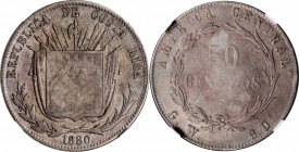 COSTA RICA. 50 Centavos, 1880-GW. NGC F-15.
KM-124. Seemingly a bit conservatively toned in the opinion of this cataloger, the present example does o...