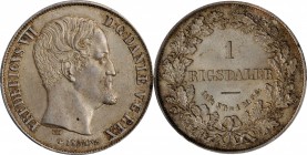 DENMARK. Rigsdaler, 1854-FK VS. Copenhagen Mint. Frederik VII. PCGS MS-63 Gold Shield.
KM-760.1; Hede-8a. A choice specimen, this piece presents even...