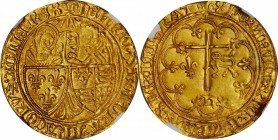 FRANCE. Salut d'Or, ND (1422-50). Saint-Lo Mint. Henri VI. NGC MS-64+.
A Magnificent Salut d'Or in Near-Gem Quality Depicting the Annunciation of Vir...