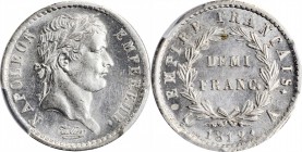 FRANCE. 1/2 Franc, 1812-A. Paris Mint. Napoleon I. PCGS MS-64 Gold Shield.
KM-691.1; Gad-399. A blistering and blazing specimen, this near Gem presen...