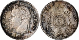 FRANCE. Franc, 1867-A. Paris Mint. Napoleon III. PCGS MS-65 Gold Shield.
KM-806.1; Gad-463. A rather lustrous and vibrant Gem, this exceptional minor...