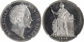 GERMANY. Bavaria. 2 Talers, 1848. Munich Mint. Maximilian II. NGC Unc Details--Obverse Rim Filed.
KM-830.1; Dav-598. "VEREINSMUNZE" Edge. Prooflike s...