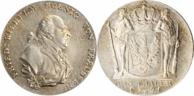 GERMANY. Prussia. Taler, 1791-B. Breslau Mint. Friedrich Wilhelm II. PCGS AU-58 Gold Shield.
Dav-2599A; KM-360.2; J-25. Exhibiting hardly any handlin...