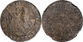 GERMANY. Saxony. Taler, 1580-HB. Dresden Mint. August. NGC AU-58.
Dav-9798; KM-MB-208. Exhibiting a deep cabinet tone, this robust taler displays lit...