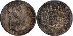 GERMANY. Saxony. Taler, 1686-CF. Dresden Mint. Johann Georg III. NGC AU-58.
Dav-7640; KM-580. The only one of the date graded in the NGC census, this...