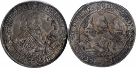 GERMANY. Saxe-Altenburg. Taler, 1624-WA. Saalfeld Mint. August II. NGC AU-53.
KM-302; Dav-7371. Evenly struck with rich olive and brown tone on both ...