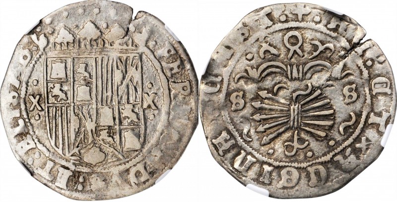 SPAIN. Real, ND (1497-1504)-S. Seville Mint. Ferdinand & Isabel. NGC VF-25.
3.2...