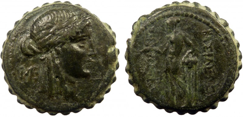 Greek, Syria, Seleukos IV Philopator 187-175 BC, AE serratus, Antiochia
10.31 g,...