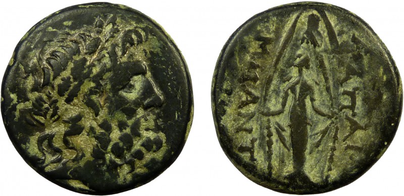 Greek, Phrygia, c. 133-48 BC, AE, Apameia
7.30 g, 21 mm, aVF

Obverse: Laureate ...