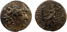 Greek, Seleukid Kings of Syria, Philip I Philadelphos, AR Tetradrachm, Antioch, circa 95-75 BC
15.22 g, 26 mm, gVF, toned

Obverse: Diademed head r...