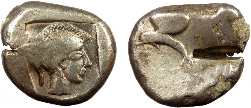 Greek, Pamphylia, c. 460-440 BC, AR Stater, Side
10.98 g, 23 mm, gF

Obverse: Po...