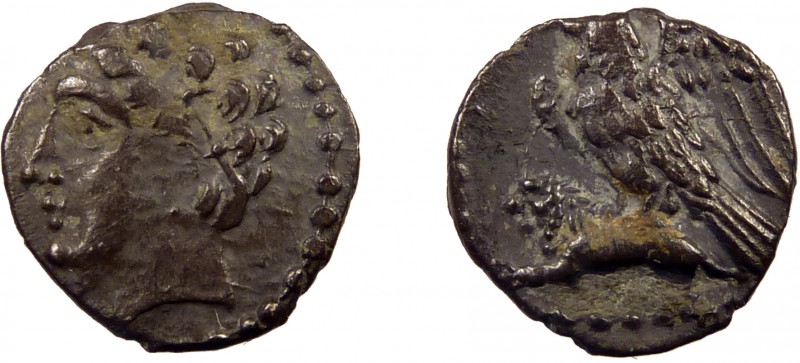 Greek, Cilicia, c. 4th Century BC, AR Obol, uncertain
0.64 g, 10 mm, aVF, toned
...