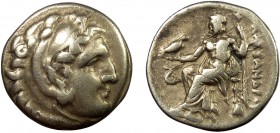 Greek, Kings of Macedon, Alexander III the Great (336-323 BC), AR Drachm, Lampsakos 323-317 BC
4.21 g, 17 mm, aVF

Obverse: Head of Heracles right,...
