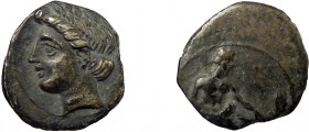 Greek, Cilicia, c. 375-360 BC, AR Obol, Mallos
0.79 g, 11 mm, aVF, toned

Obverse: Aphrodite seated right, wearing sphendone, holding sceptre
Reverse:...