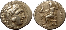 Greek, Kings of Macedon, struck under Antigonos Monophthalmos, Alexander III the Great 336-323 BC, AR Drachm, Kolophon c. 319-310 BC 
4.25 g, 18 mm, a...