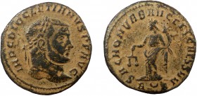 Roman Imperial, Diocletian, AE Follis, Rome
11.11 g, 29 mm, gF

Obverse: IMP C DIOCLETIANVS P F AVG, laureate head right
Reverse: SAC MON VRB AVGG ET ...