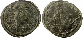 Roman Imperial, Constans, AE Follis, Rome, very rare
4.06 g, 26 mm, gF

Obverse: D N CONSTANS P F AVG, laureate and rosette diademed, draped and cuira...