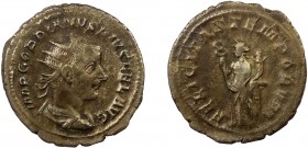 Roman Imperial, Gordian III, AR Antoninianus, Rome
5.34 g, 24 mm, aVF

Obverse: IMP GORDIANVS PIVS FEL AVG, radiate, draped, and cuirassed bust of Gor...